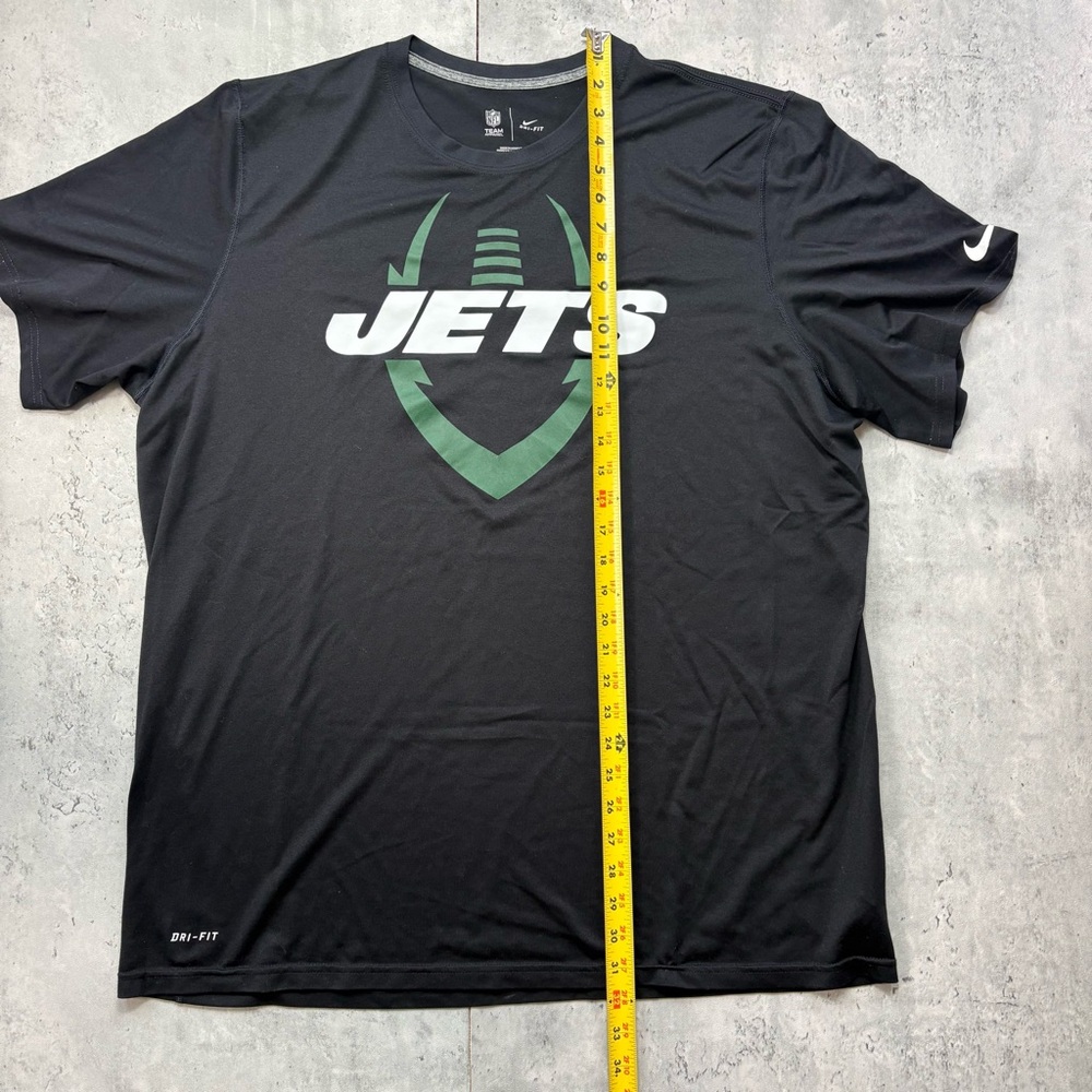 New York Jets Nike NFL Team Gear Dri-Fit Short Sleeve Shirt Men's Size XXL Black - Picture 3 of 4